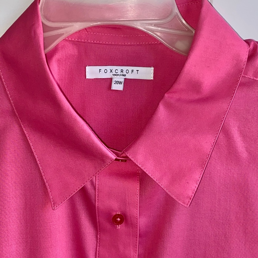 Foxcroft Wimens Fuschia Button Front Shirt 20W